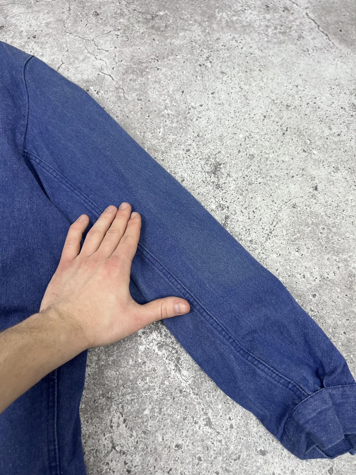 Other Vintage French Worker Work Jacket Cotton Blue Size US XL / EU 56 / 4 - 12 Thumbnail