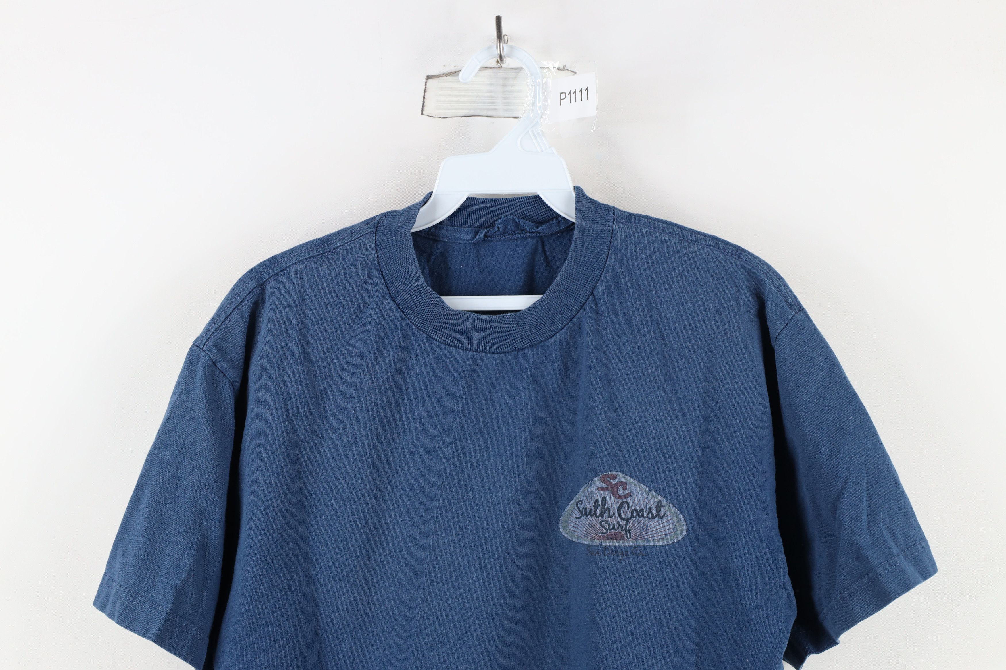 Vintage Vintage 90s Streetwear South Coast Surf T-Shirt Blue Cotton Size US M / EU 48-50 / 2 - 2 Thumbnail