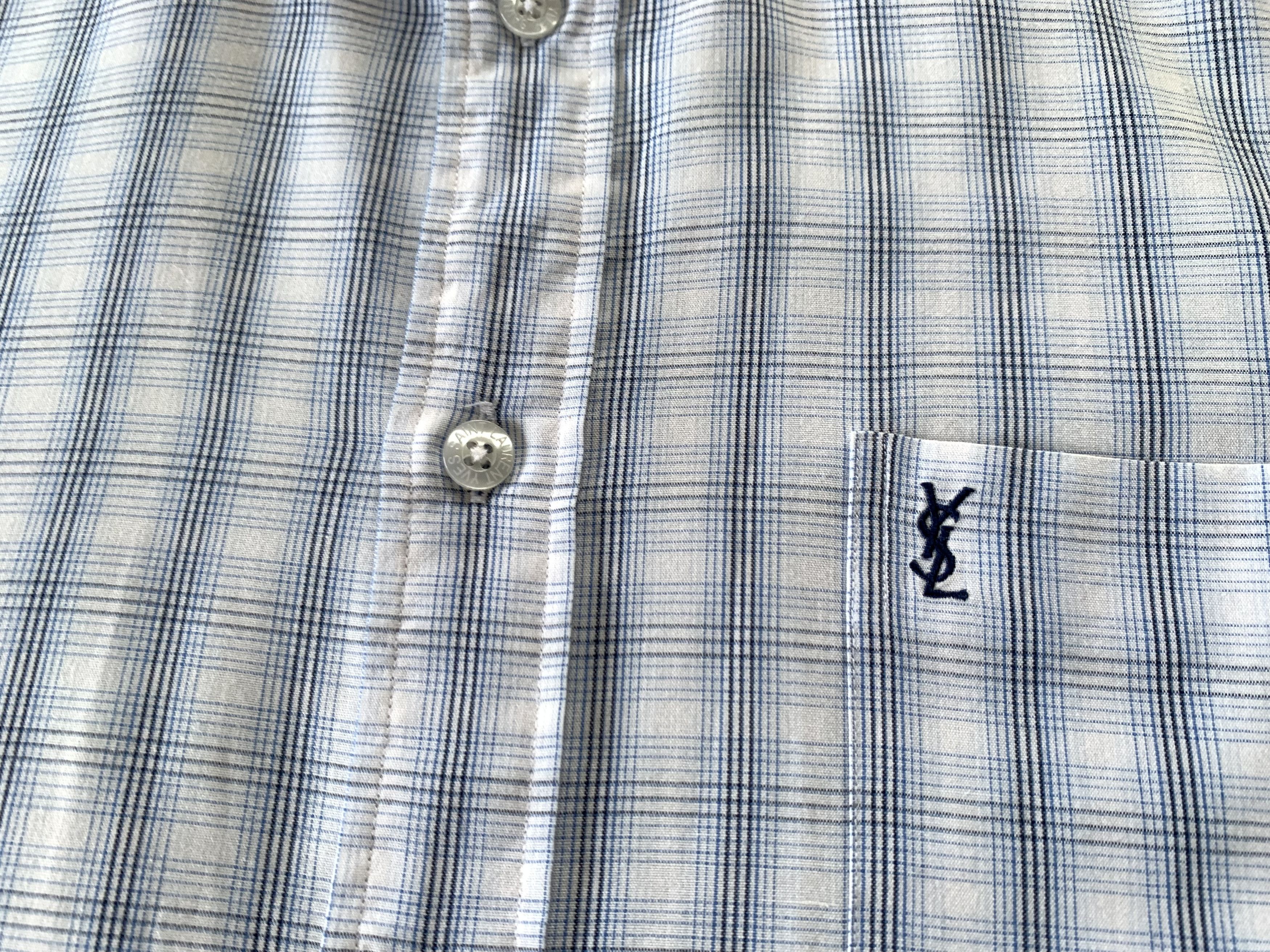 Vintage × Yves Saint Laurent Vintage Yves Saint Laurent Plaid Short Sleeve Shirt Size US M / EU 48-50 / 2 - 5 Thumbnail