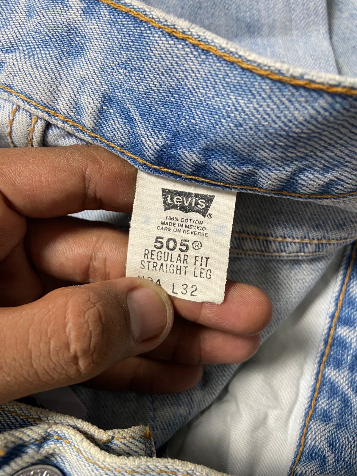Levi's Levis 505 Custom patch stone washed Size US 34 / EU 50 - 3 Thumbnail