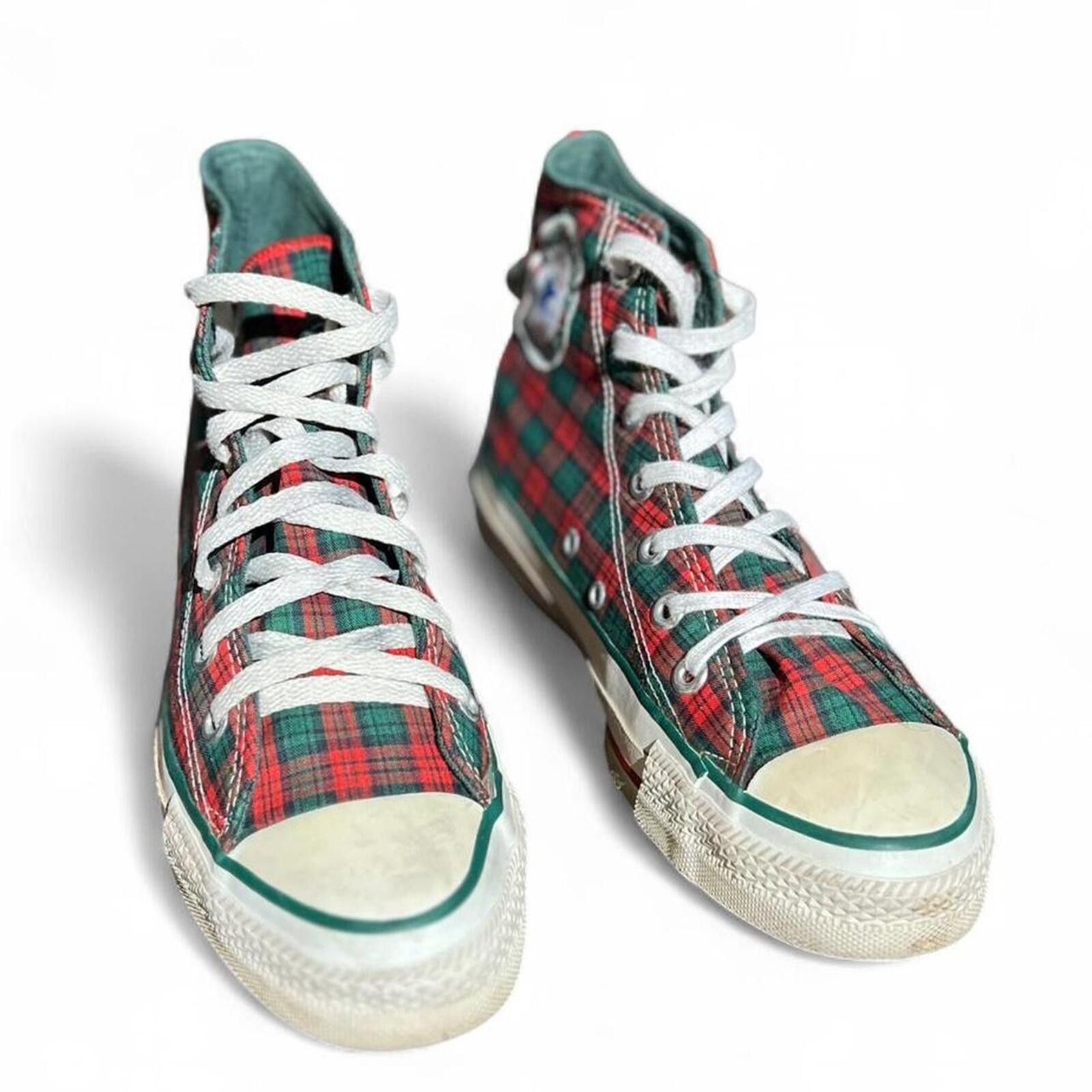 Converse VTG Converse All-Star Chuck Taylor Hi Christmas Plaid USA Size US 6 / EU 39 - 2 Thumbnail