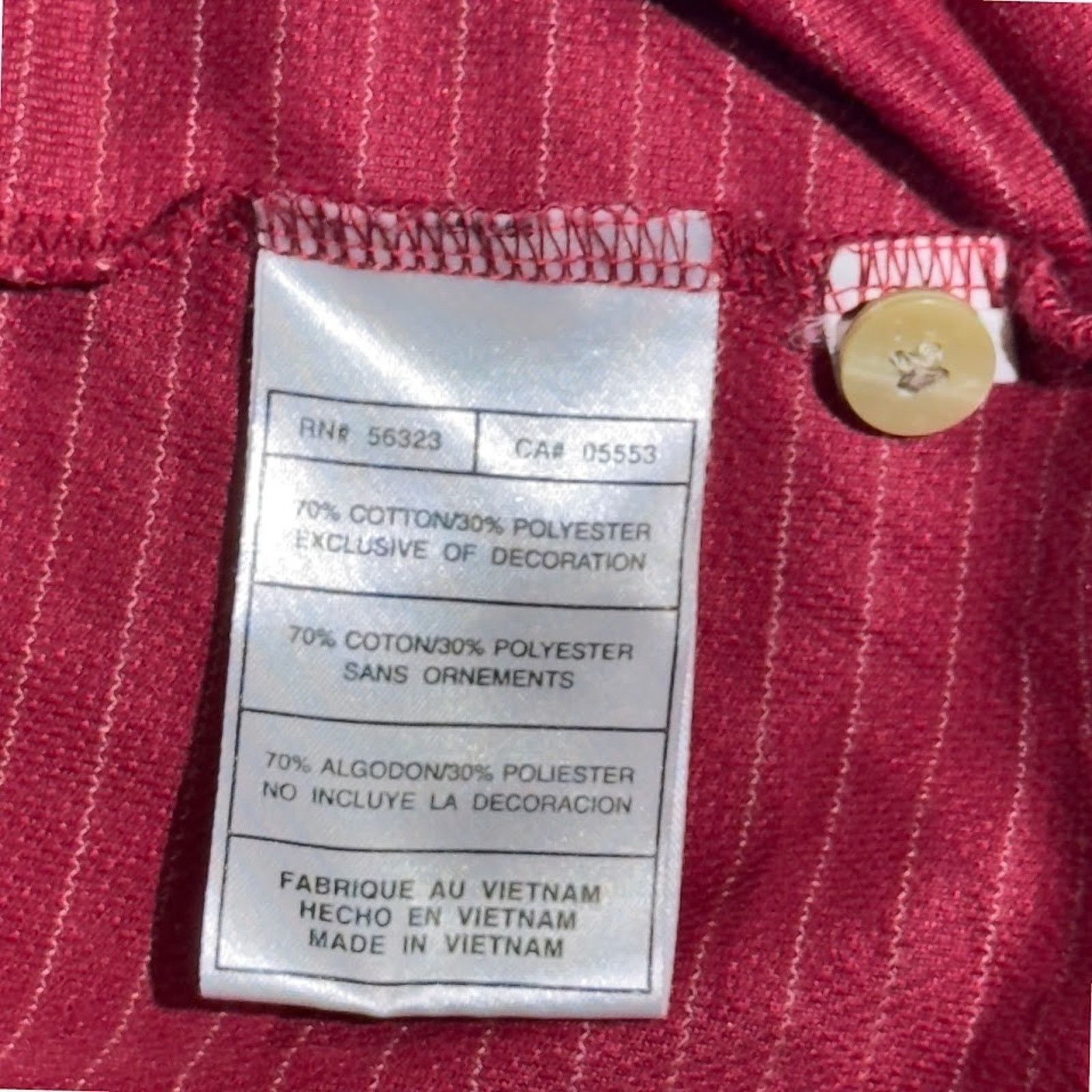 Nike Nike Golf Men's T-Shirt Size Large Red & White Striped Polo Size US L / EU 52-54 / 3 - 7 Thumbnail