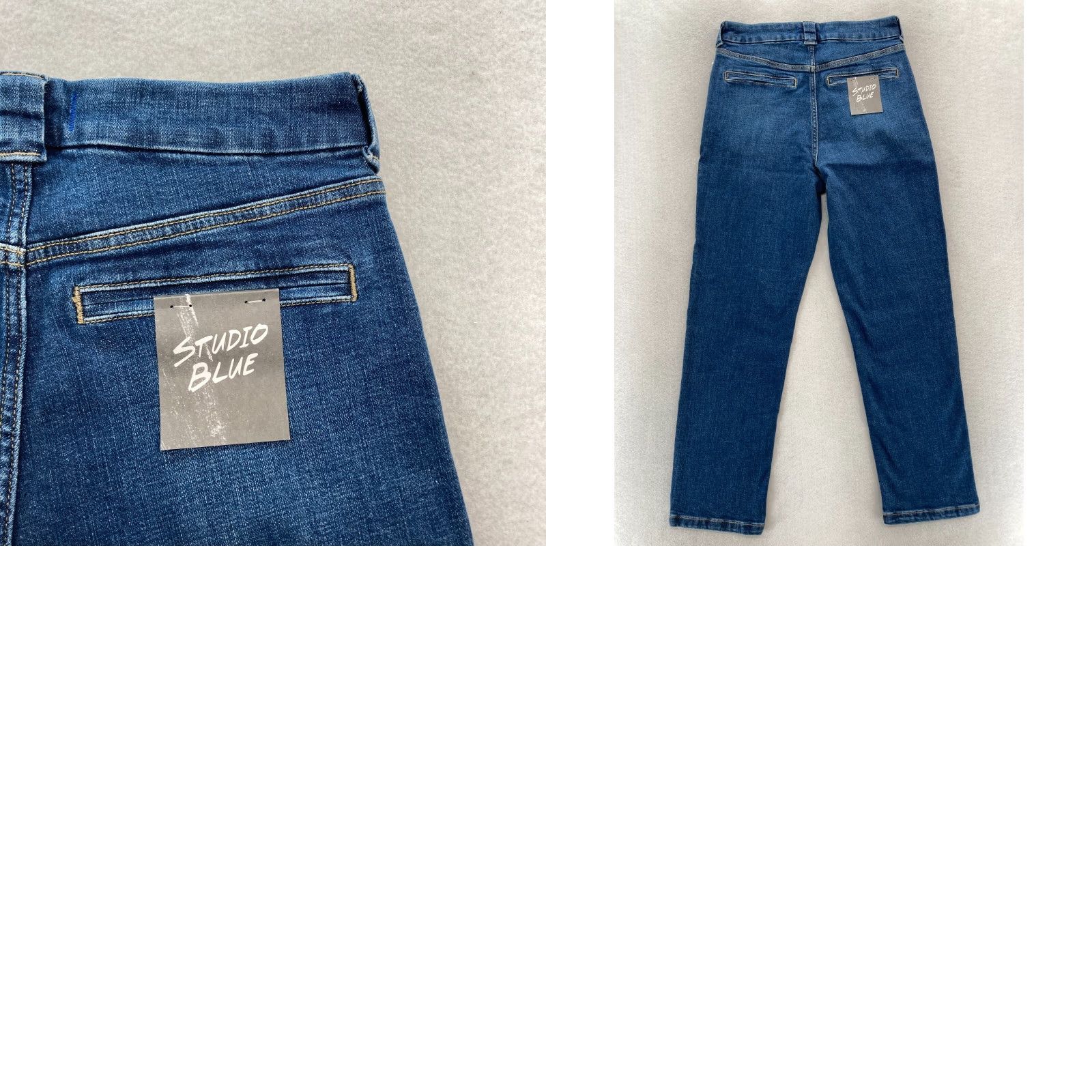 Vintage Studio Blue Jeans Women's 28 Tapered Denim Dark Blue Stretch NWT Regular 5-Pocket Cotton Spandex Jeans Girls Womens Size 28" / US 6 / IT 42 - 9 Thumbnail