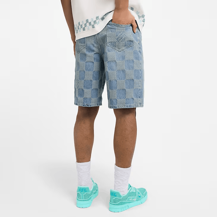 Louis Vuitton Damier 3D Light Denim Short Size US 29 - 3 Thumbnail