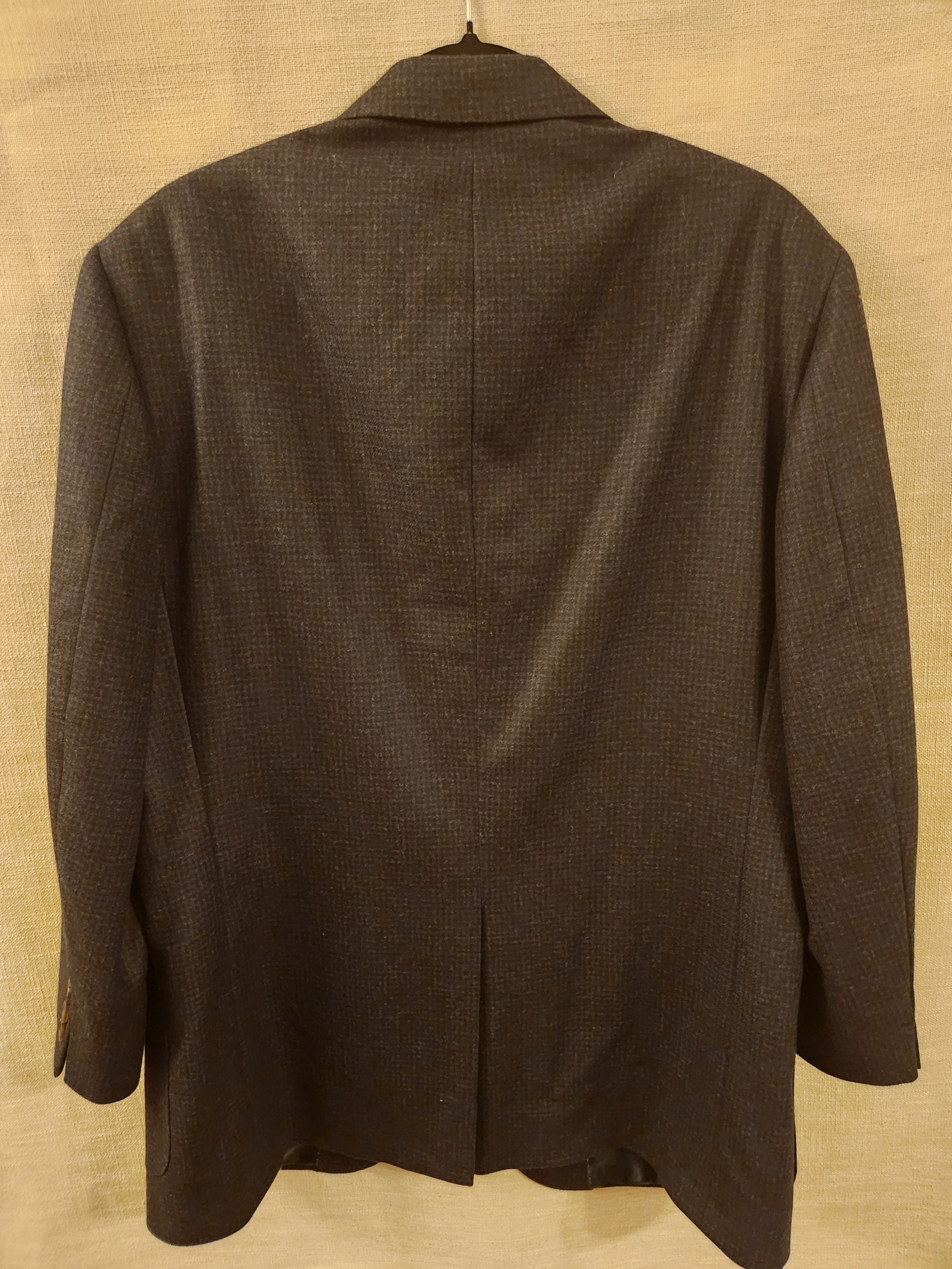 Samuelsohn 100% Lambswool Blue and Black Houndstooth 2 Button Blazer Size 42R - 2 Thumbnail
