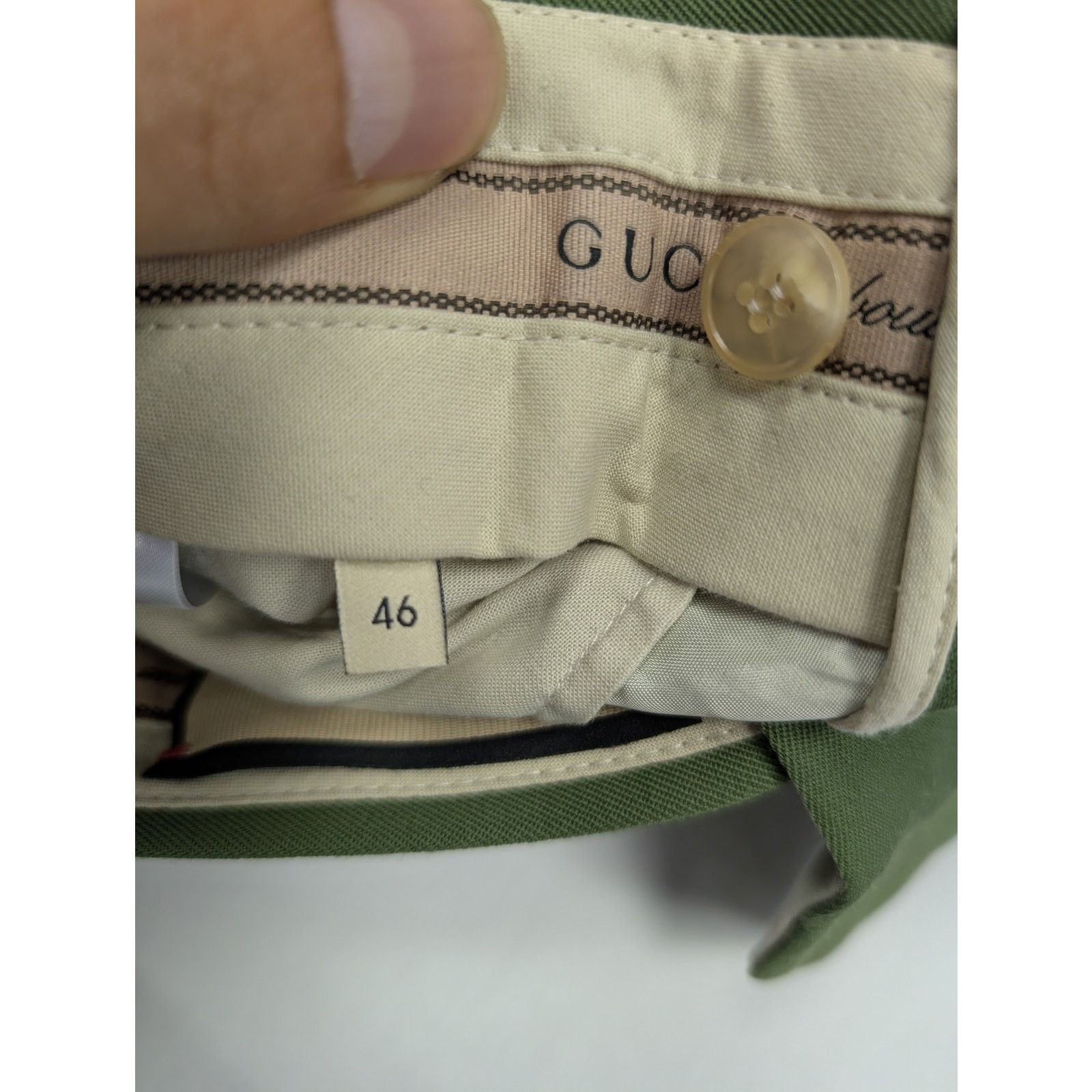Gucci o1rshd1 Aria Pant English Wool Gabardine Pants Sage Green Size US 30 / EU 46 - 12 Thumbnail