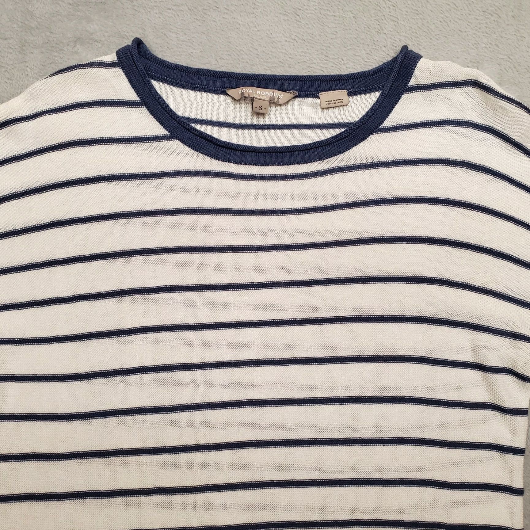 Royal Robbins Royal Robbins Sweater Womens Small Purple Stripe Silk Linen Blend Long Sleeve Size M / US 6-8 / IT 42-44 - 2 Thumbnail