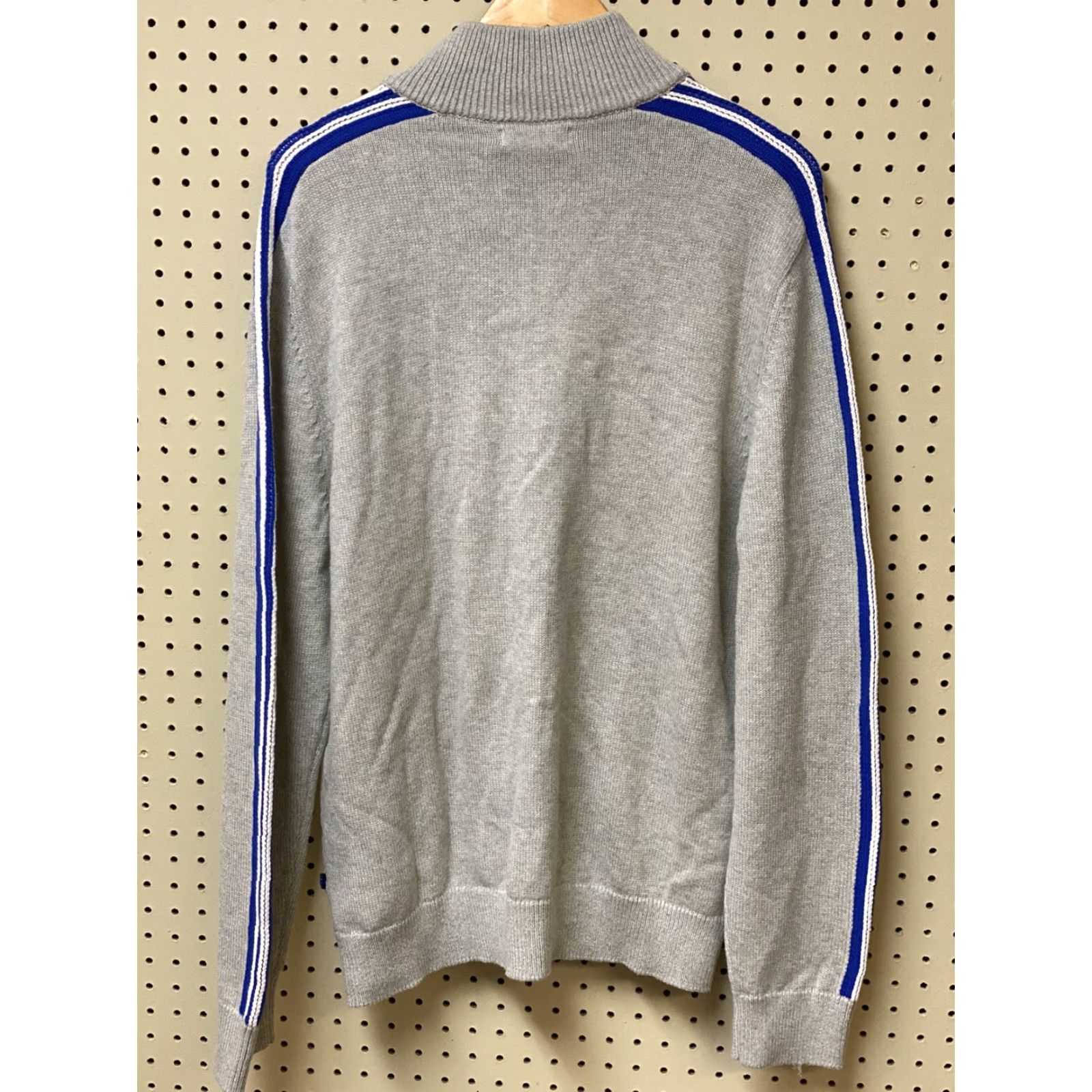 Nautica Nautica Men’s Large Gray Full Zip Sweater Racing Stripe Blue Sail NWT New Size US L / EU 52-54 / 3 - 2 Thumbnail