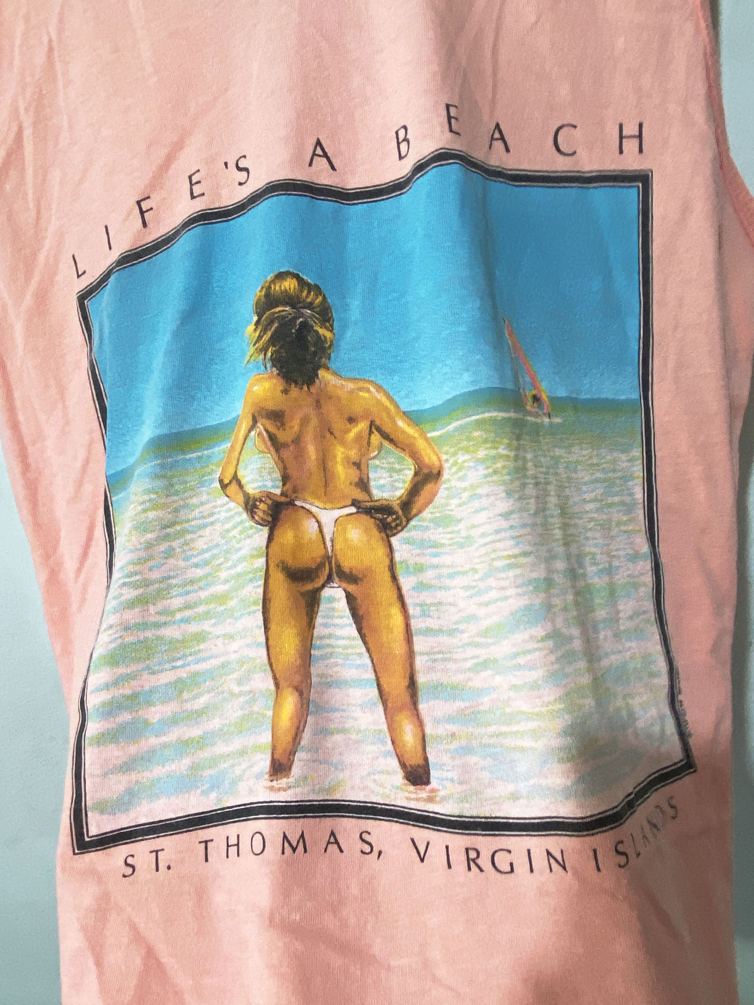 Vintage Vintage 80s Life's A Beach Tank Top Size US L / EU 52-54 / 3 - 2 Thumbnail