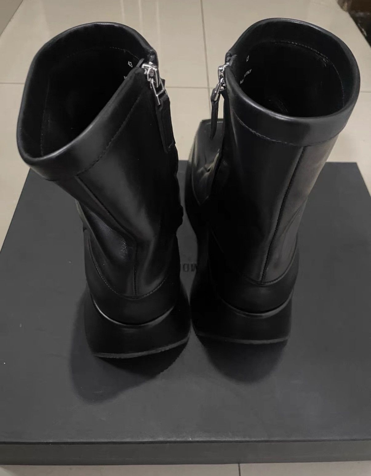 Raf Simons Raf Simons 22FW Square Toe Wedge Leather Ankle Boots Size US 9.5 / EU 42-43 - 4 Thumbnail