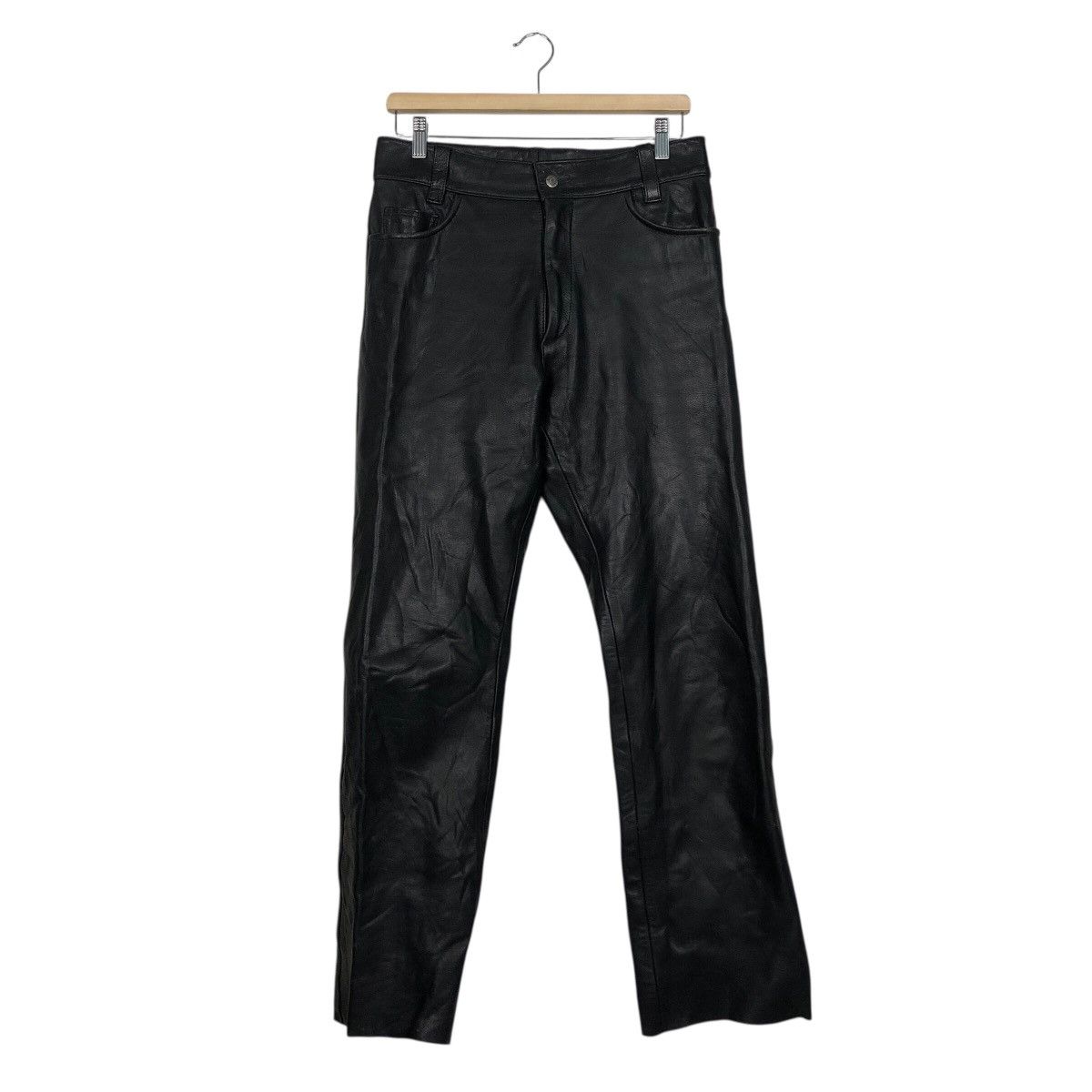 Vintage Vintage B’s Leather Black Genuine Leather Biker Pants Size US 30 / EU 46 - 2 Thumbnail