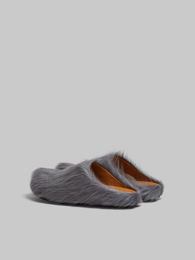 Marni o1f1d3z0526 Long-Haired Calfskin Fussbett Sabot in Grey Size US 9 / EU 42 - 3 Thumbnail