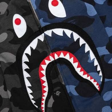 Bape Bape Color Camo Separate Shark Full Zip Hoodie Black / Blue Size US M / EU 48-50 / 2 - 3 Thumbnail