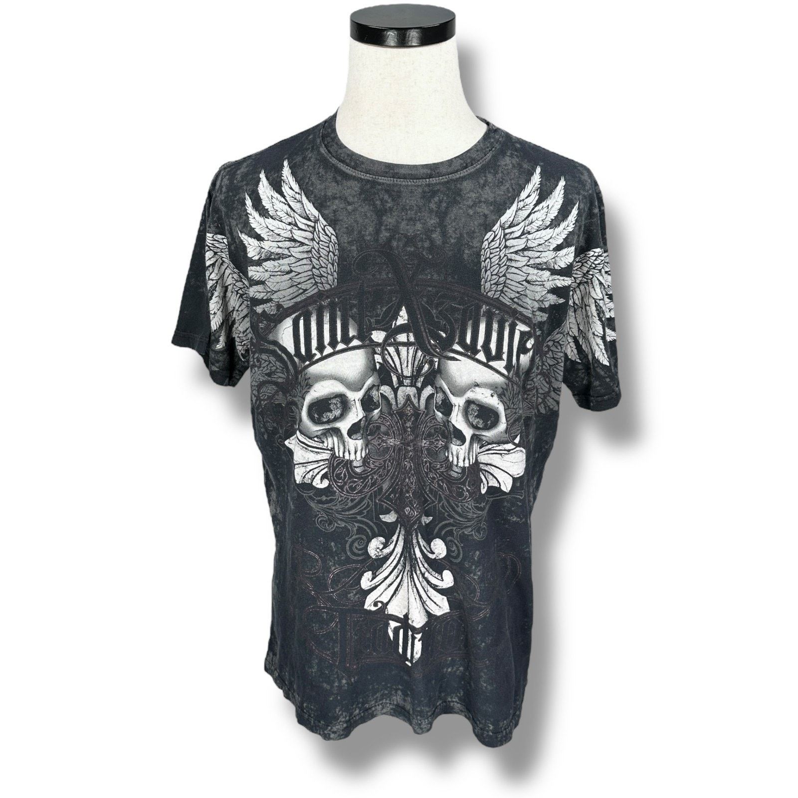 Other AXR Xzavier T-Shirt Men Large Gray Skull & Wings Cotton Y2K Size US L / EU 52-54 / 3 - 1 Thumbnail