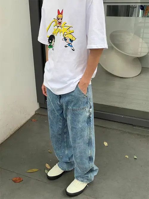 Japanese Brand × Jean Street Heavy Wash Double Knee Logger Work Jeans Size US 32 / EU 48 - 4 Thumbnail