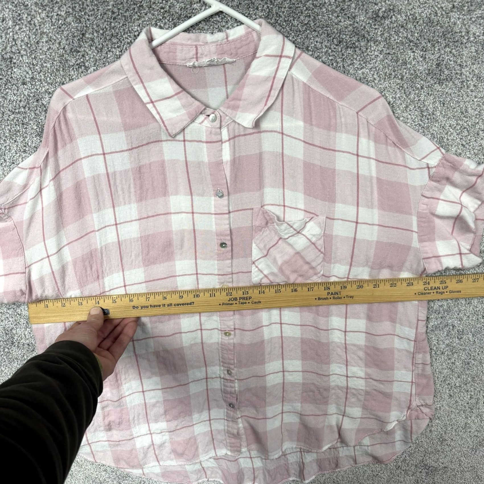 Pinko Jane + Delancey Button-Up Womens XL Pink White Plaid Light Academia Cottagecore Shirt Size XL / US 12-14 / IT 48-50 - 3 Thumbnail