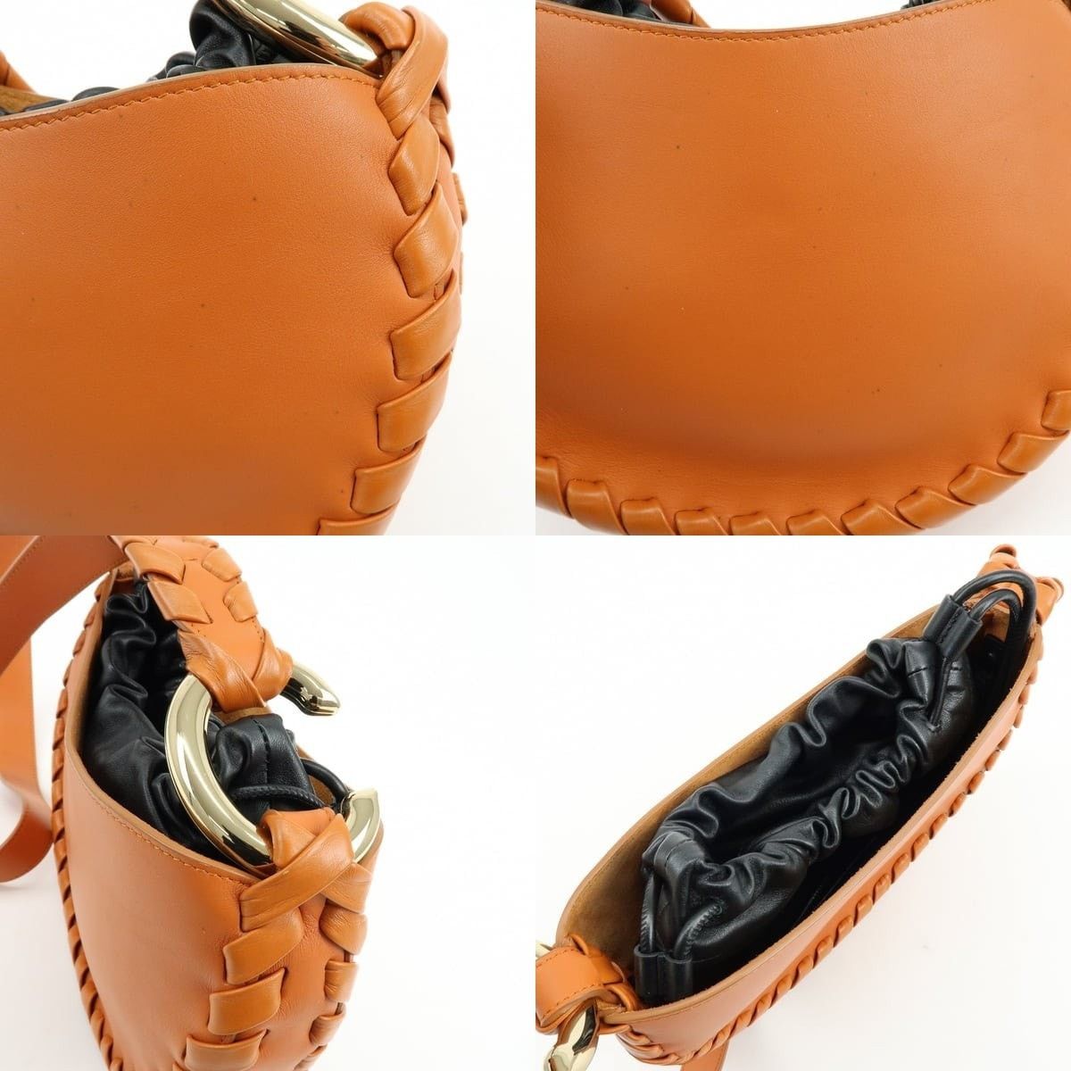 Chloe Chloe Mate Leather Shoulder Bag Orange Size ONE SIZE - 6 Thumbnail