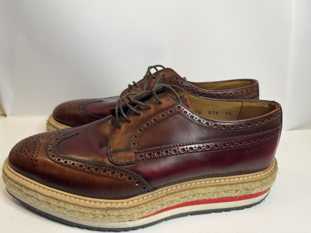 Prada PRADA Espadrille Wingtip Brogues - Like New (Mod. 2EG015) Size US 8.5 / EU 41-42 - 4 Thumbnail