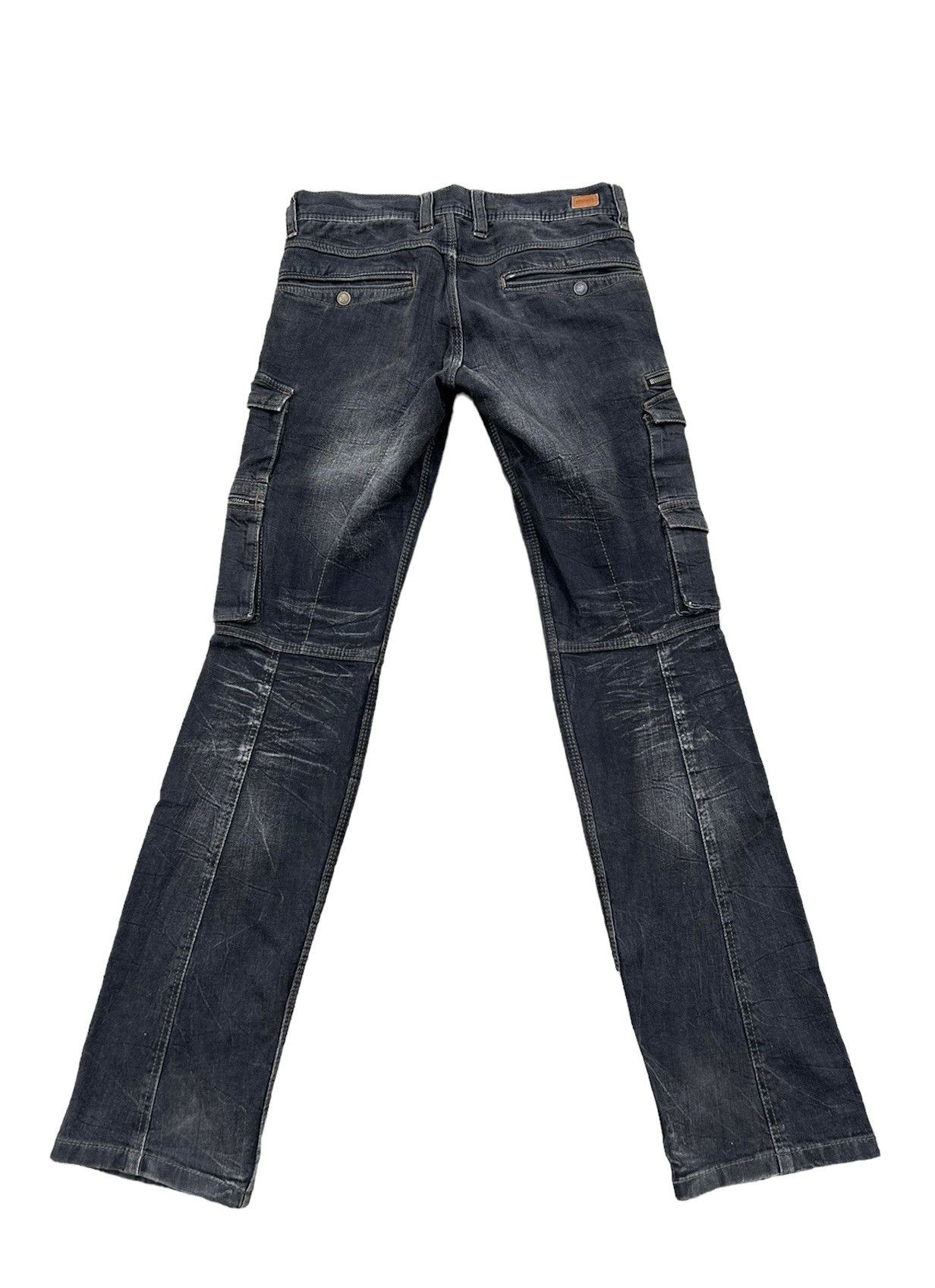 Nicole Club Nicole Japan Faded Black Stretch Denim Cargo Trouser Size US 29 - 2 Thumbnail