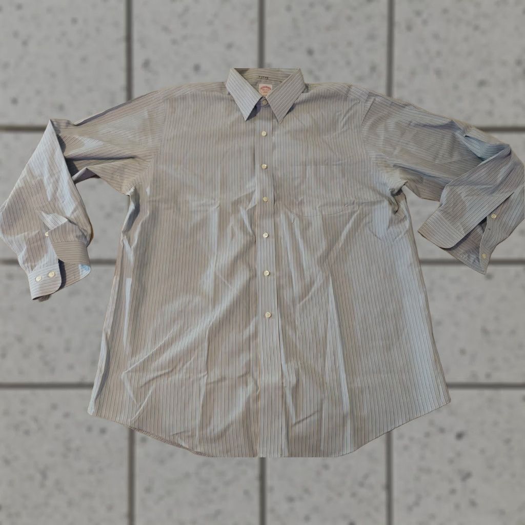 Brooks Brooks Brothers Dress Shirt Mens 16.5 16 1/2 34 35 Blue Cotton Button Size 46R - 1 Thumbnail