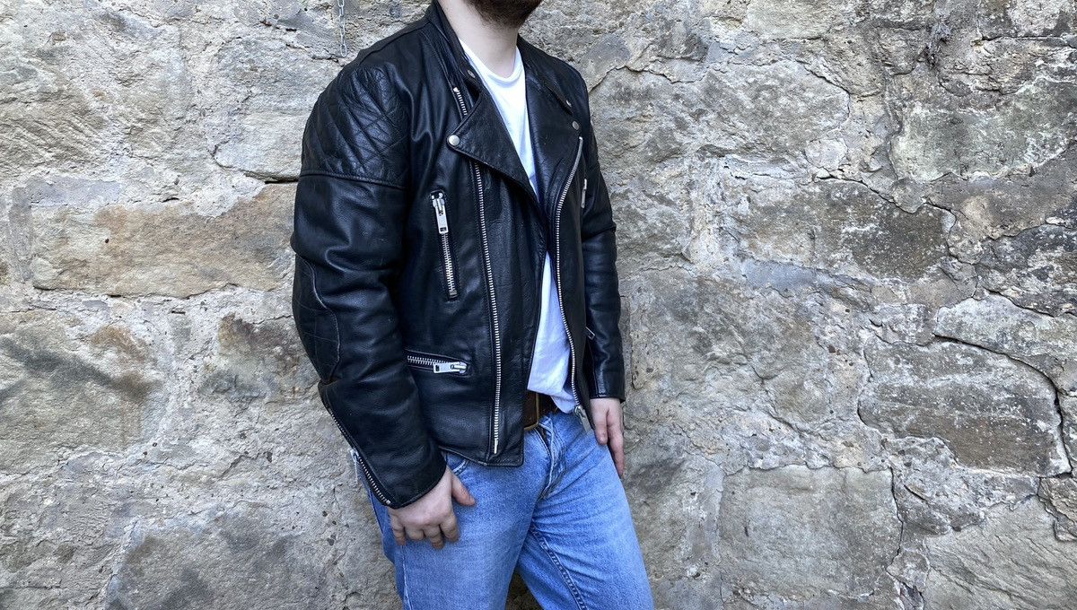 Vintage Rare Vintage 80s Wolf Leathers Biker Jacket Cafe Racer Size US L / EU 52-54 / 3 - 3 Thumbnail