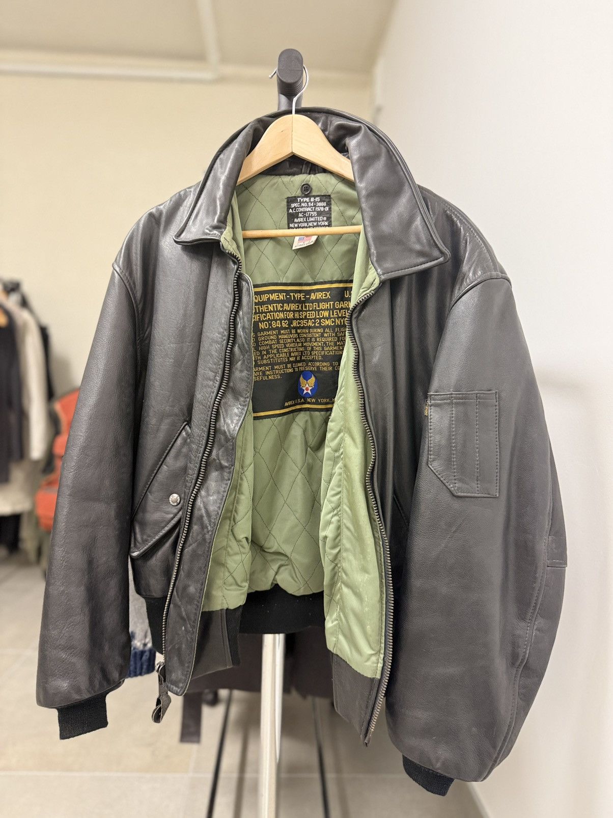 Avirex Vintage Avirex Type B-15 leather flight bomber jacket | Grailed