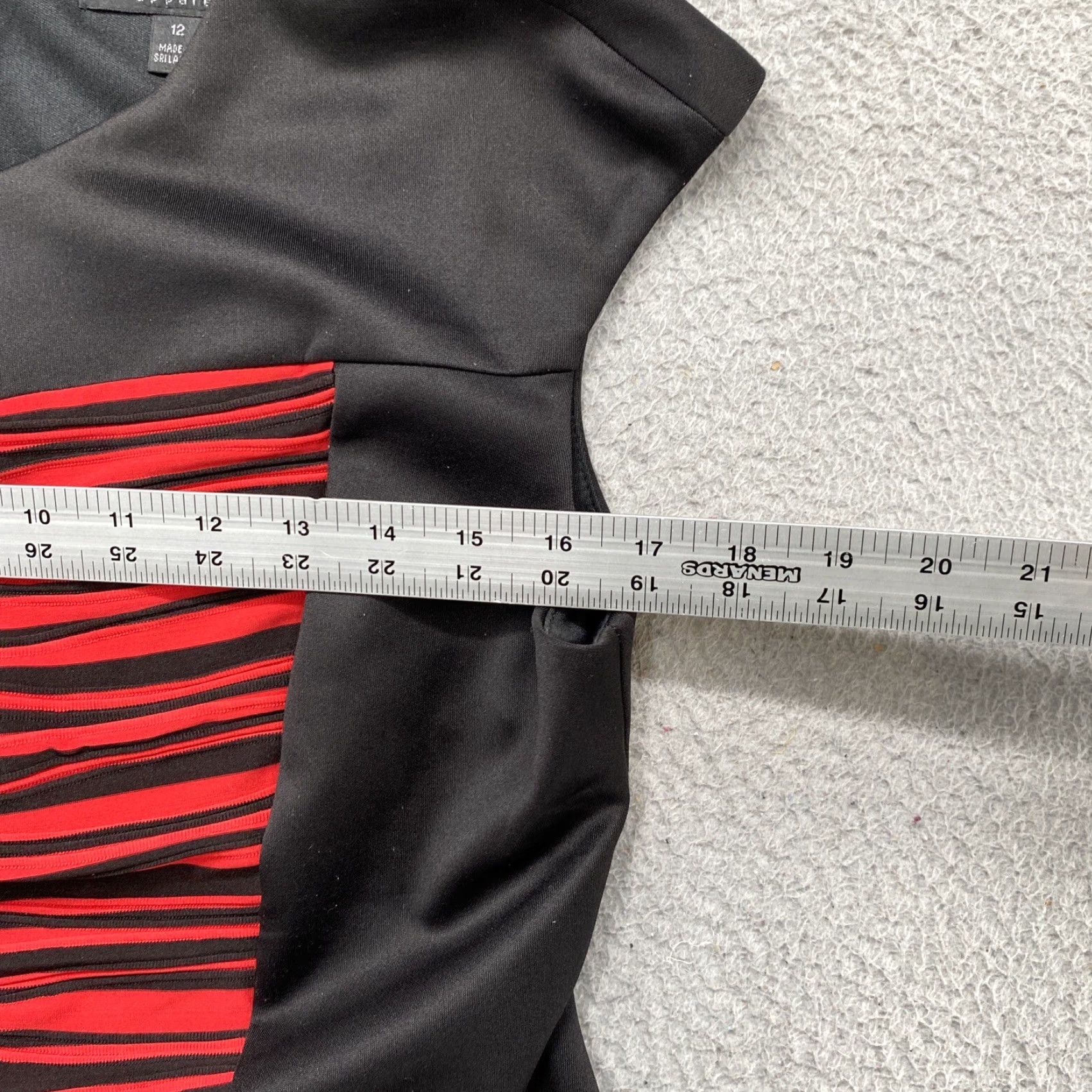 Vintage Connected Women’s Black Red Striped Sheath Sleeveless Polyester Dress Size 12 Size XL / US 12-14 / IT 48-50 - 5 Thumbnail