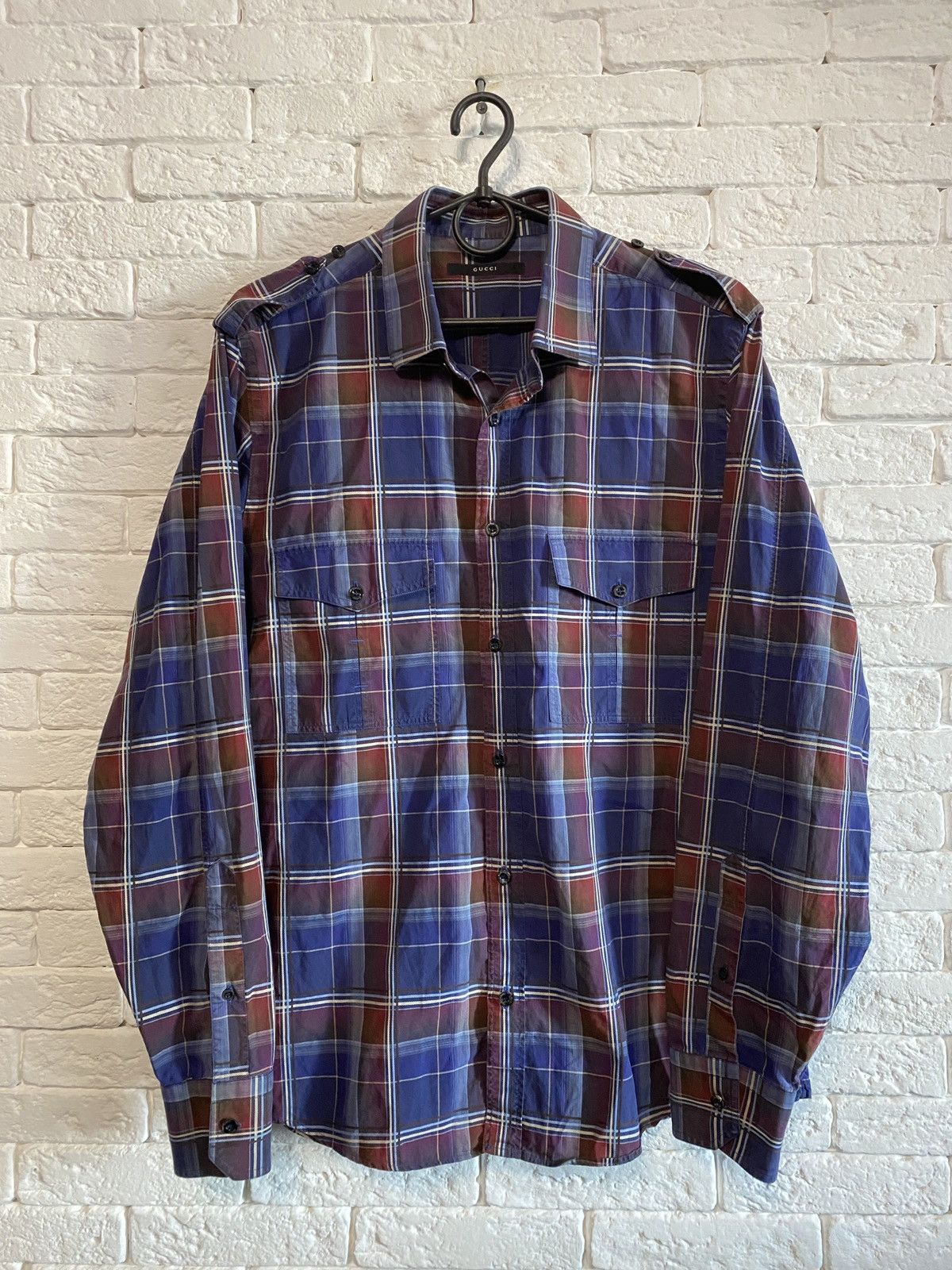 Gucci × Vintage Gucci Vintage Shirt Made In Italy Size US L / EU 52-54 / 3 - 1 Thumbnail