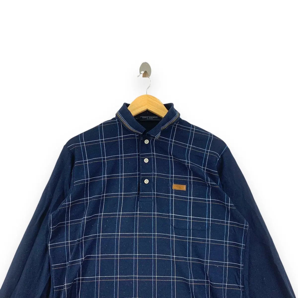 Kansai Yamamoto Vintage KANSAI YAMAMOTO HOMME Tartan Polo Tee Shirt Size US L / EU 52-54 / 3 - 3 Thumbnail