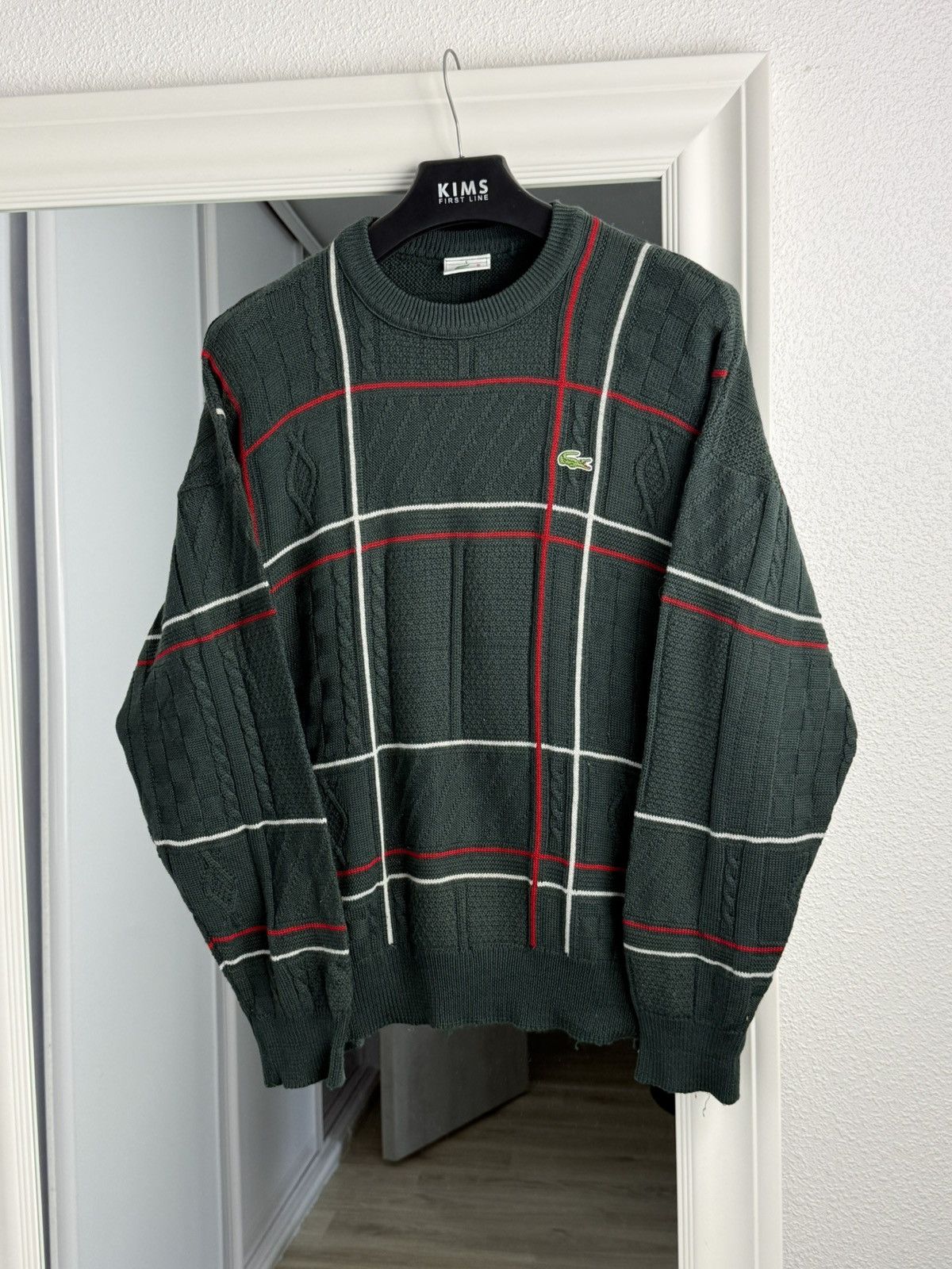 Lacoste Vintage Lacoste Wool Sweater Cable Knit Sweater Size: 6 Size US XL / EU 56 / 4 - 2 Thumbnail