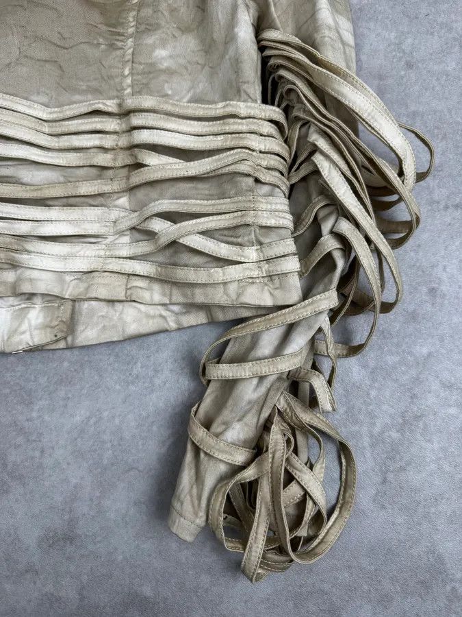Jean Paul Gaultier SS2004 Jean Paul Gaultier Creamy Brut Asymmetrical Bondage Jacket Size S / US 4 / IT 40 - 9 Thumbnail