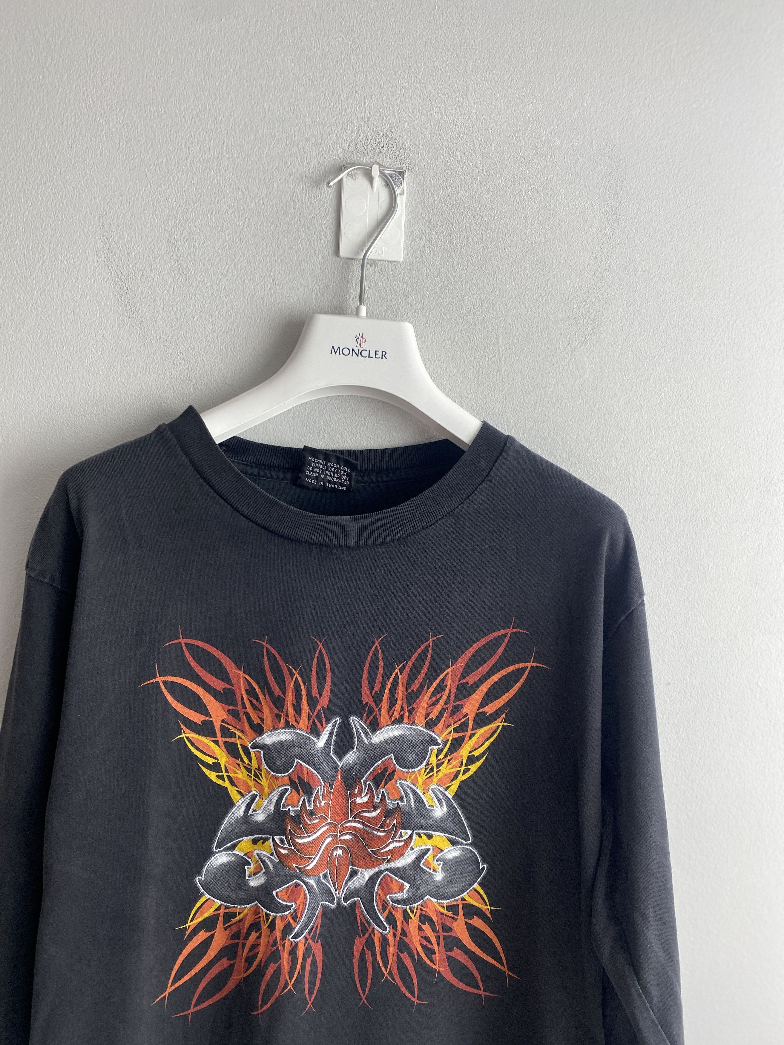 Affliction × Vintage Vintage flames fire printed long sleeve t-shirt tee opium Size US M / EU 48-50 / 2 - 3 Thumbnail