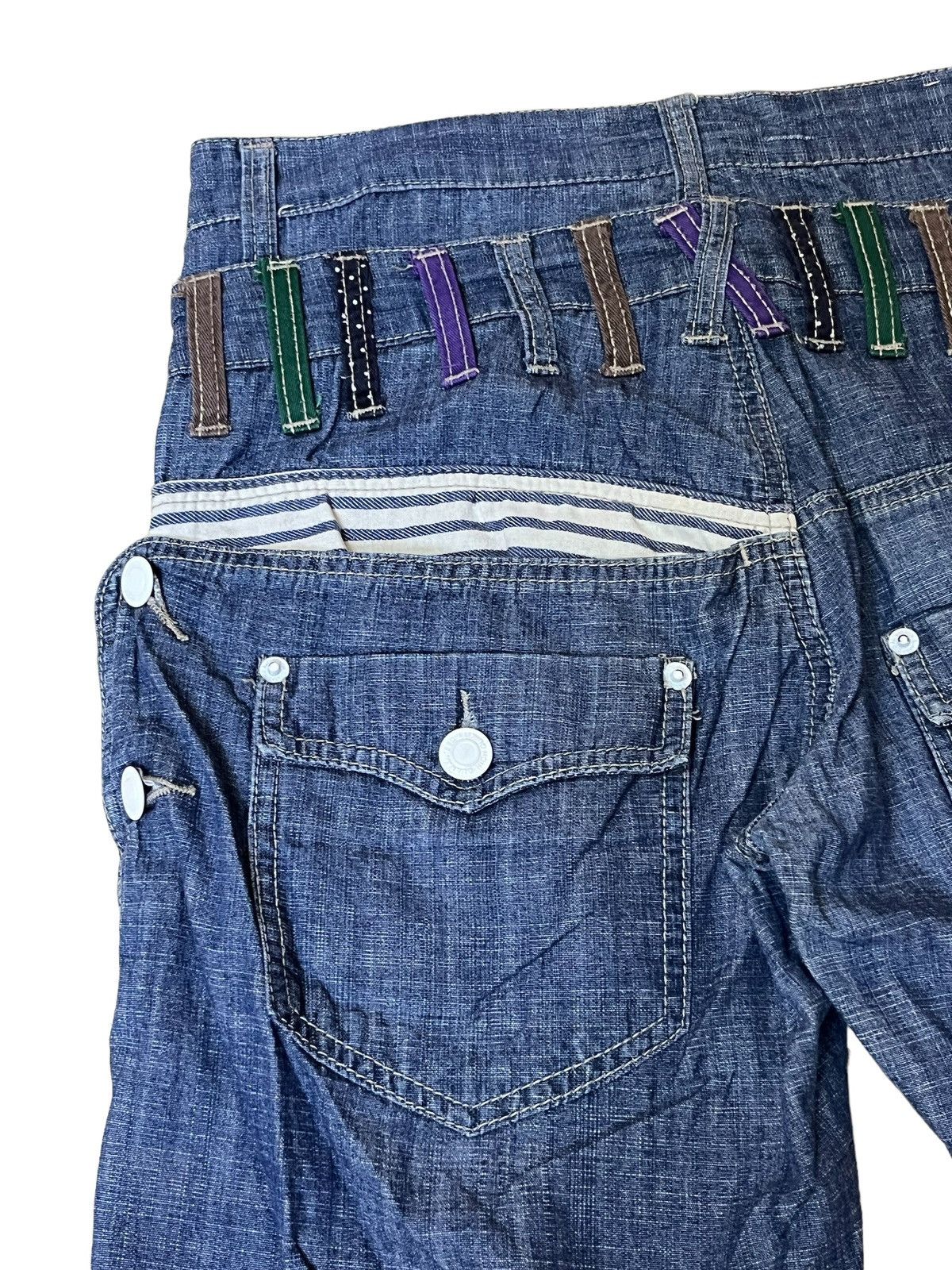 Japanese Brand SICK Y2K JAPANESE EXPLOSION BY NYLAUS DOUBLE WAIST JEANS Size US 30 / EU 46 - 6 Thumbnail