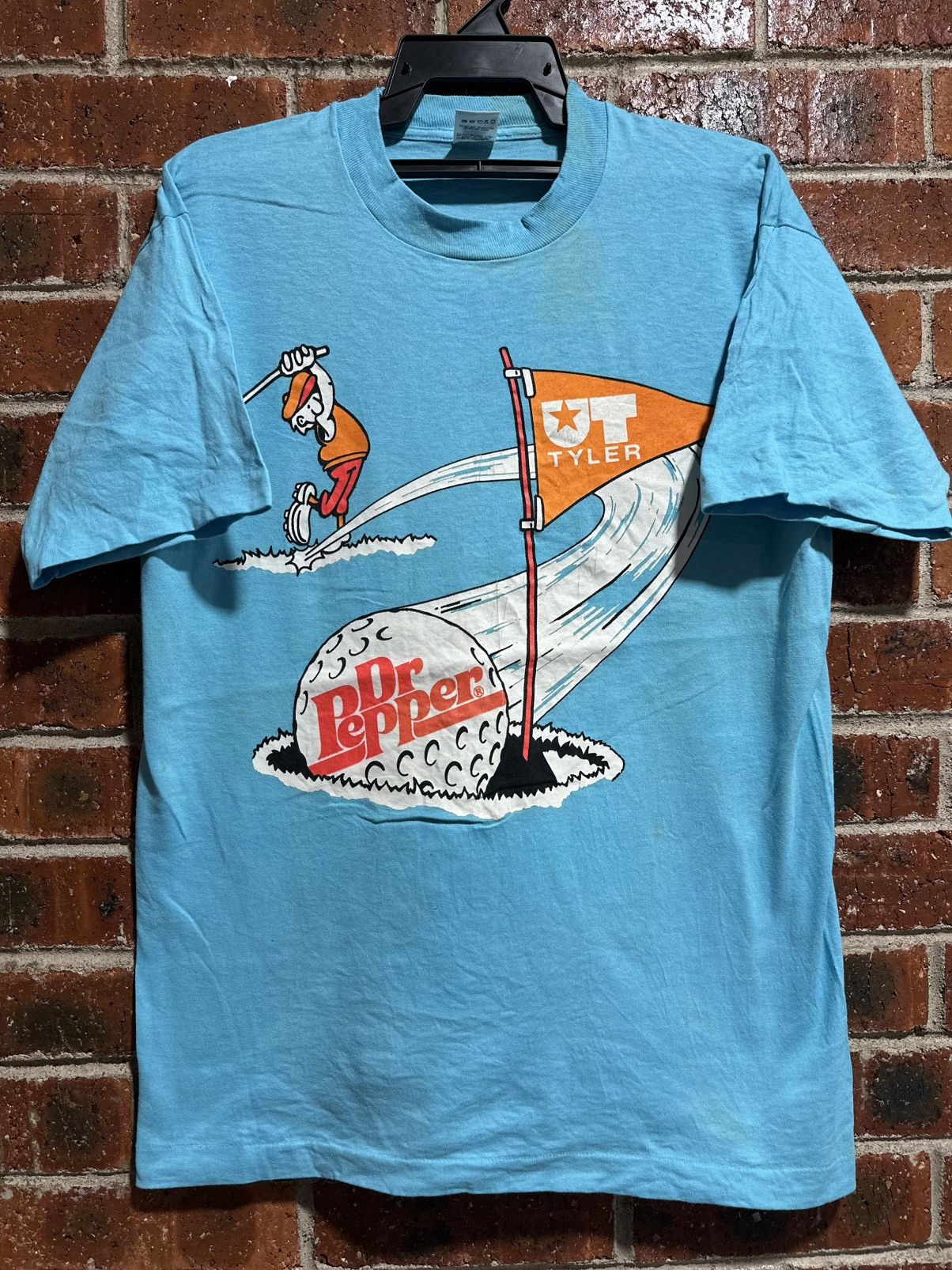Fruit Of The Loom Vintage Dr Pepper With Flag Tyler Faded Tee Size US L / EU 52-54 / 3 - 1 Thumbnail