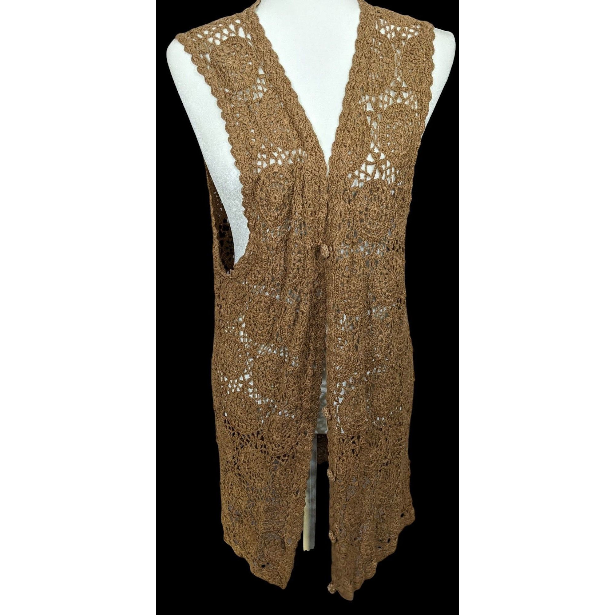 Other Vintage 90s Bohemian Silk Vest by SML Sport Size M / US 6-8 / IT 42-44 - 2 Thumbnail