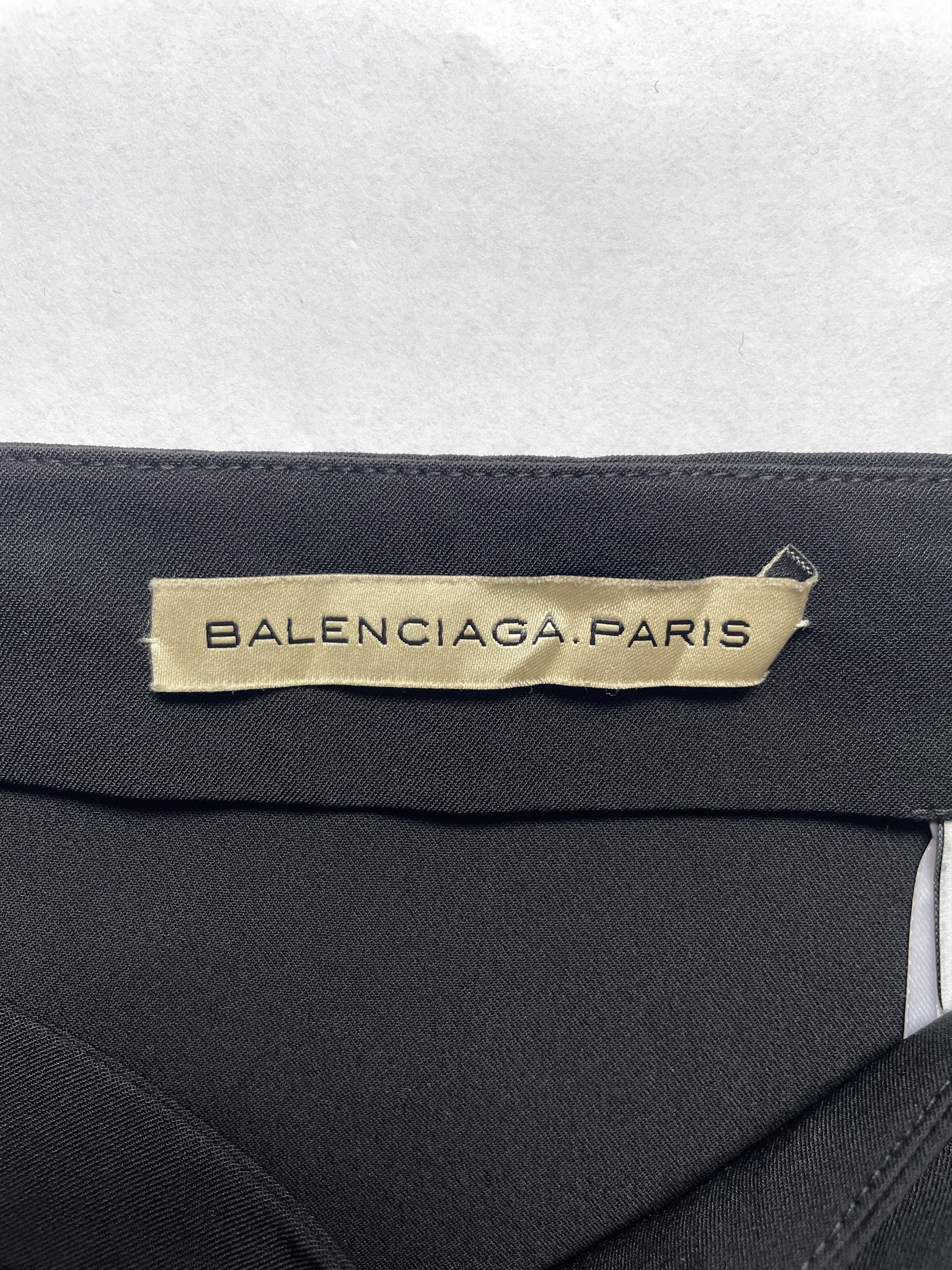 Balenciaga Black Side Ruched Skirt | Size FR34 XSmall Size 25" / US 0 / IT 36 - 3 Thumbnail