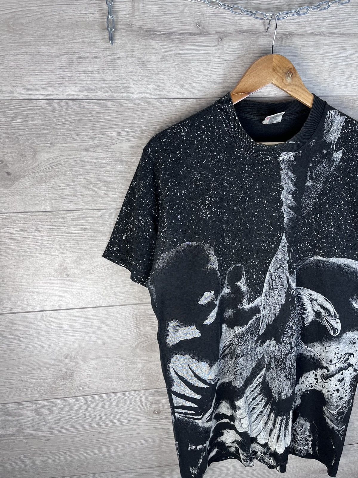 Fruit Of The Loom Vintage 1993 Flying Eagle AOP Single Stitched Graphic Tee Size US L / EU 52-54 / 3 - 2 Thumbnail