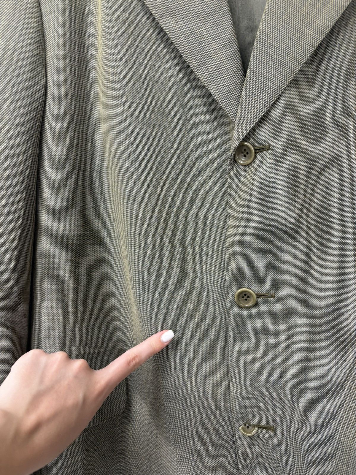 Canali Canali Proposta Olive Green Houndstooth Wool Blazer Jacket Size 48R - 12 Thumbnail