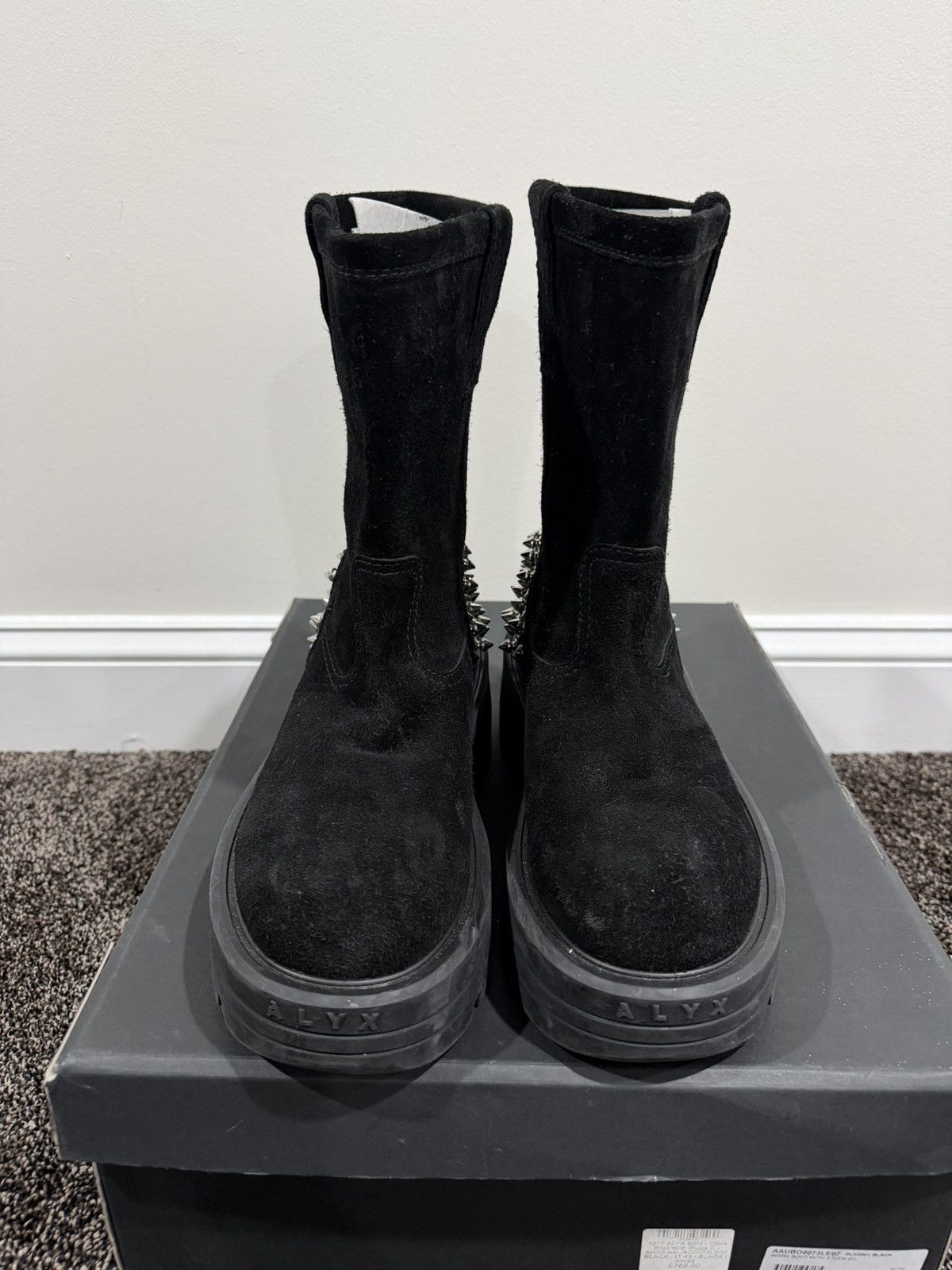 1017 ALYX 9SM 1017 Alyx 9SM Chelsea Calfskin Suede Studded Worker Boots Size US 10 / EU 43 - 7 Thumbnail