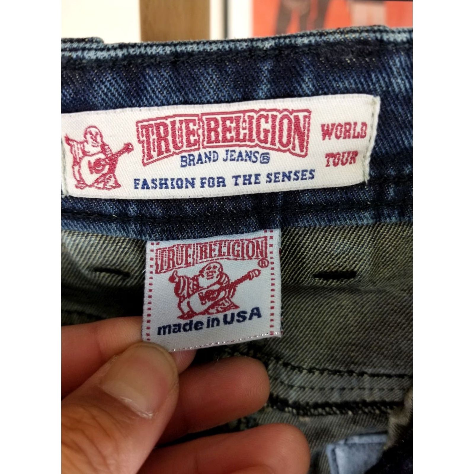 True Religion TRUE RELIGION Ricky Jeans SZ 32 Base Straight Jeans Men Blue 30in Inside Leg 40in Outside Leg Mens Size US 32 / EU 48 - 6 Thumbnail