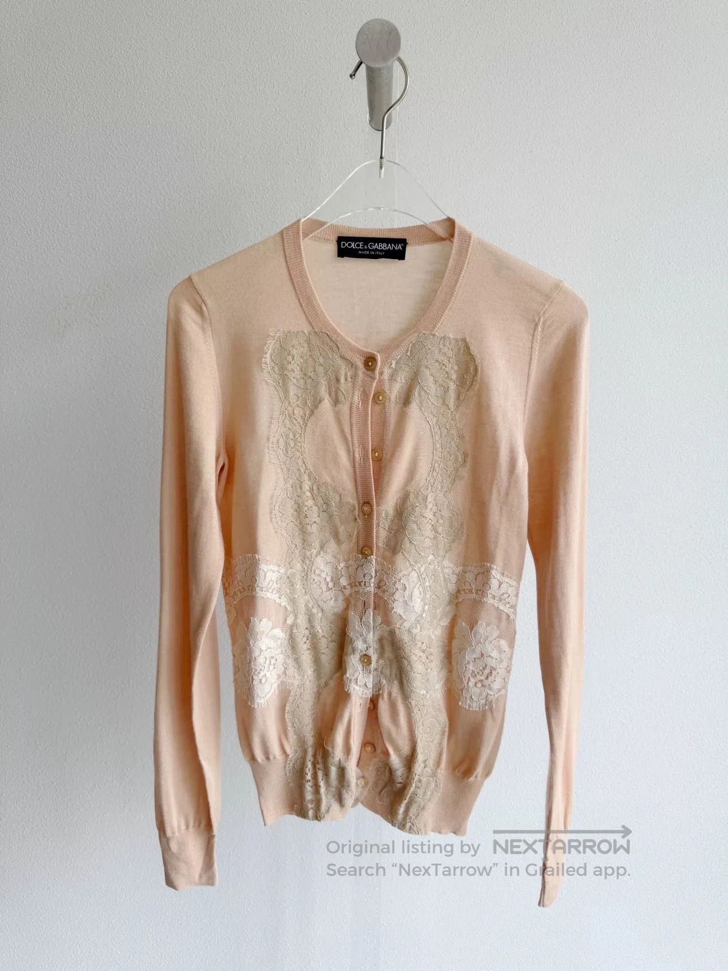 Dolce & Gabbana Dolce & Gabbana Pink Lace Cardigan. Size XS / US 0-2 / IT 36-38 - 1 Thumbnail