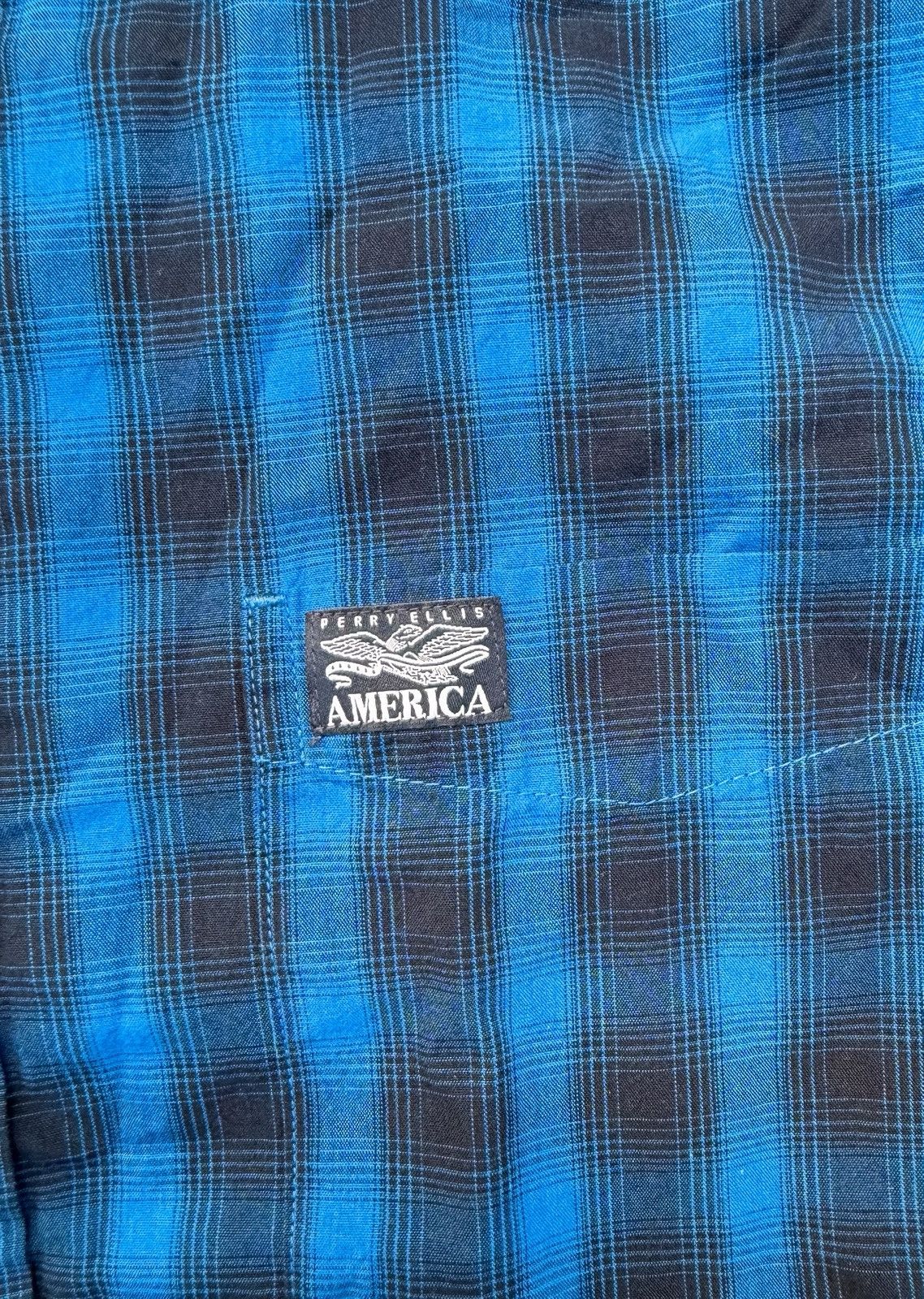 Perry Ellis Perry Ellis Men’s L Short Sleeve Linen Cotton Stripe Shirt Size US L / EU 52-54 / 3 - 3 Thumbnail