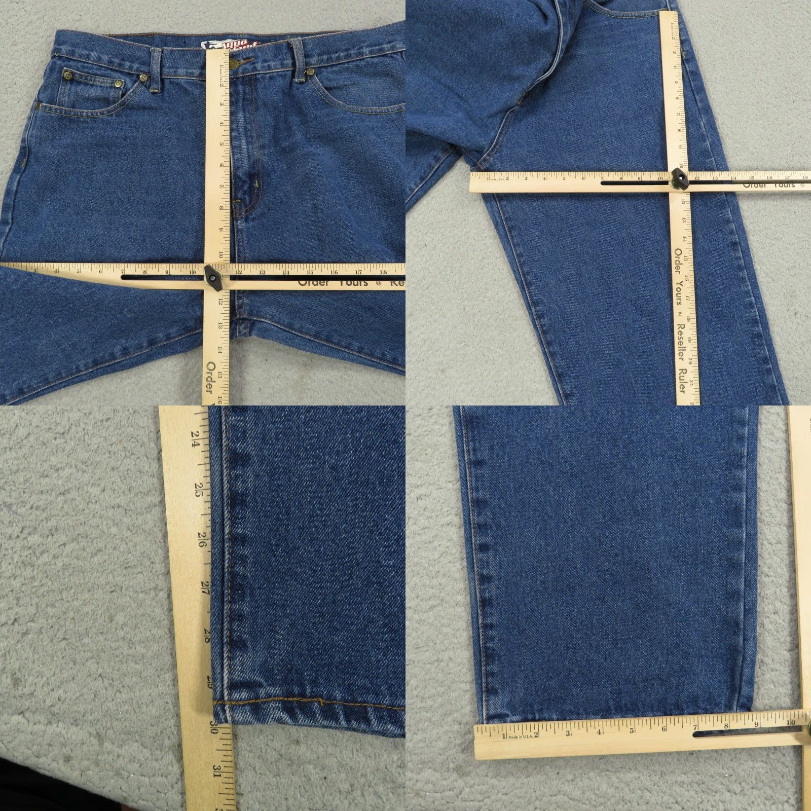 AQUA VINTAGE Aqua Surf Jeans 36x30 Baggy Wide-Leg Men Blue Denim 5-Pocket 90s Grunge Hip Hop Style Size US 36 / EU 52 - 8 Thumbnail