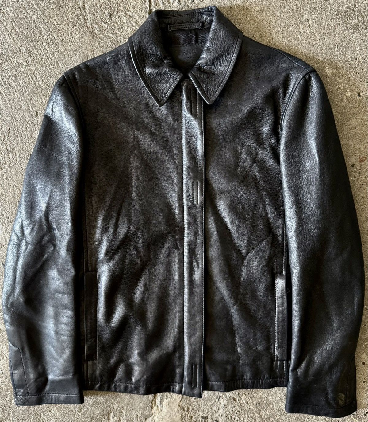 Prada - 1999 - Velcro Zippered - Leather Jacket