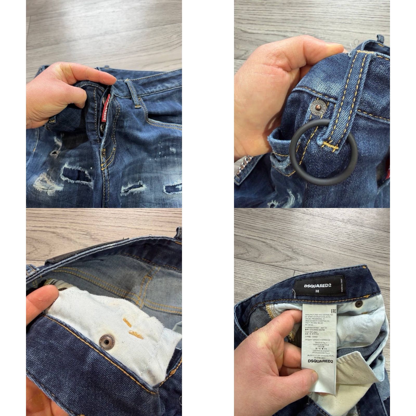 Dsquared2 Dsquared2 Jeans Distressed Paint Splatter Slim Fit Size 38 Womens Blue Skinny Jeans Size 26" / US 2 / IT 38 - 10 Thumbnail