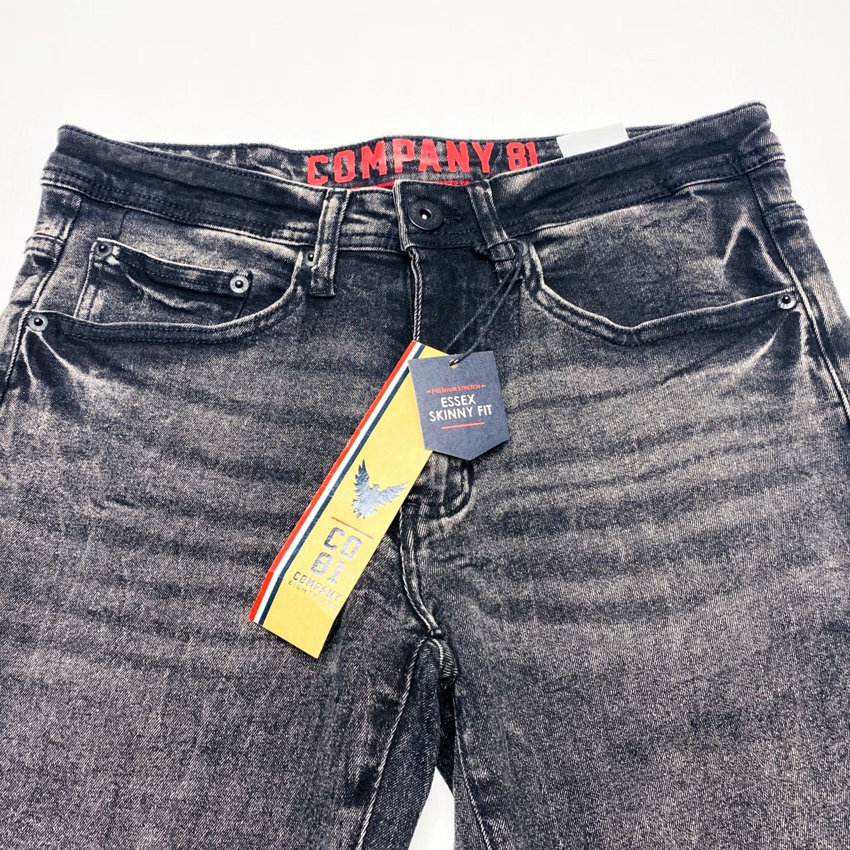 Denime Company 81 Jeans Mens 29x30 Black Denim Cotton Straight 90s Stretch Y2K NEW Size US 29 - 4 Thumbnail