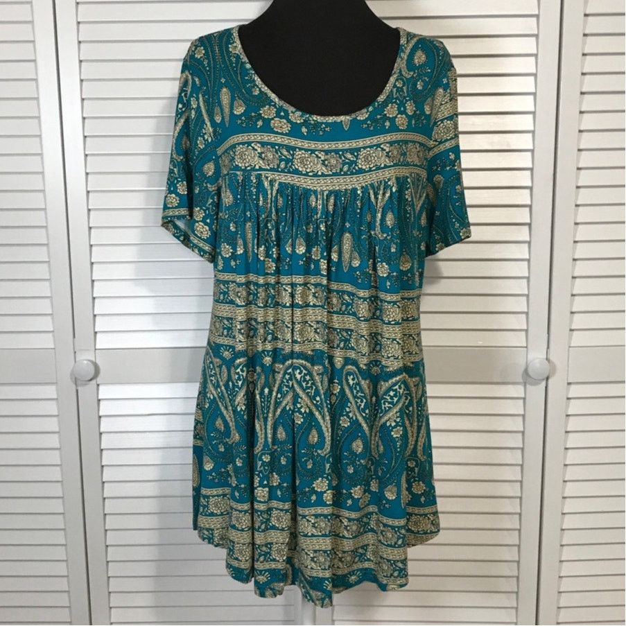 Other JuneFish Bohemian Floral Paisley Pleated Front Tunic 2XL Size XXL / US 16-18 / IT 52-54 - 1 Thumbnail
