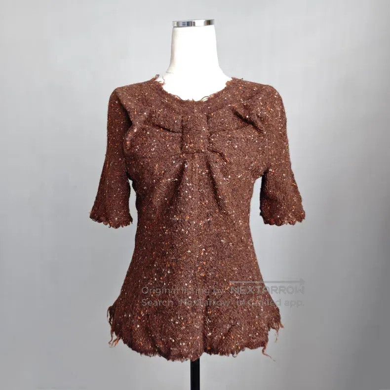 Junya Watanabe Junya Watanabe Woolen bow mid-sleeve top Size S / US 4 / IT 40 - 2 Thumbnail