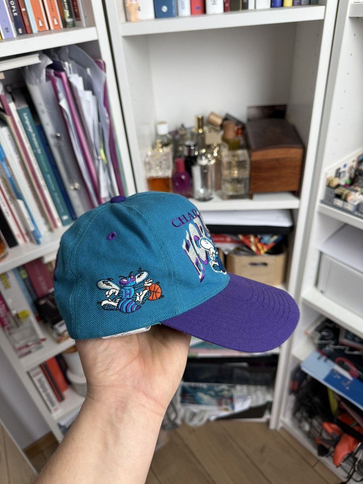 NBA × Vintage Vintage 90s Charlotte Hornets Nba wool cap hat leather y2k Size ONE SIZE - 2 Thumbnail