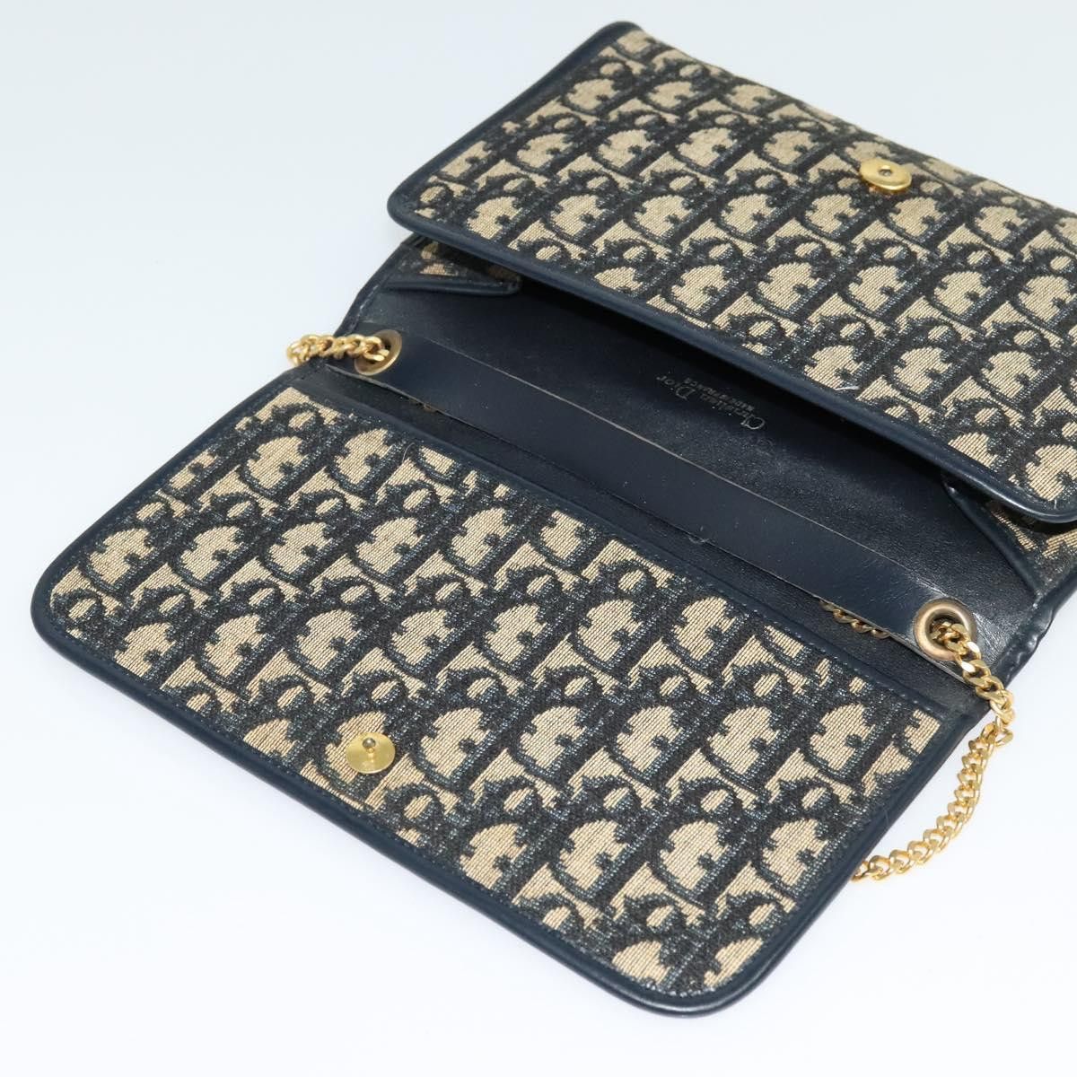 Dior DIOR Trotter Canvas Chain Shoulder Bag Navy Size ONE SIZE - 10 Thumbnail